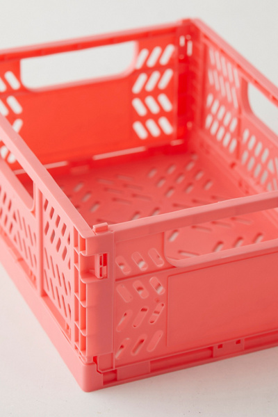 Foldable Storage Crate, 38.5x25x20cm Folding Crate With Handles
