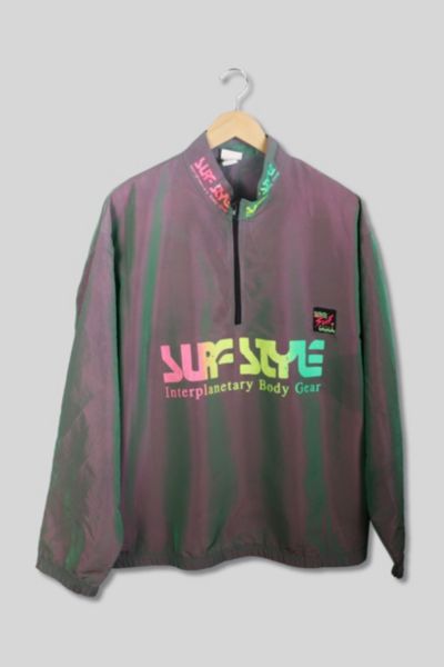 Vintage Surf Style Half Zip Windbreaker Jacket | Urban Outfitters