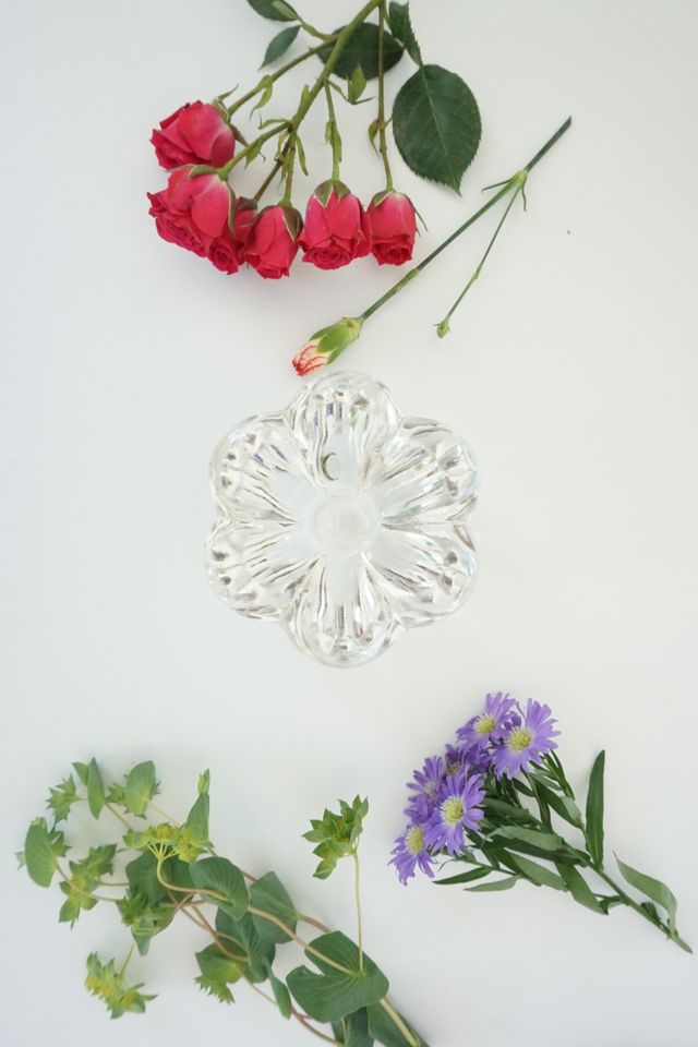 Vintage Glass Flower Candlestick Holder Urban Outfitters