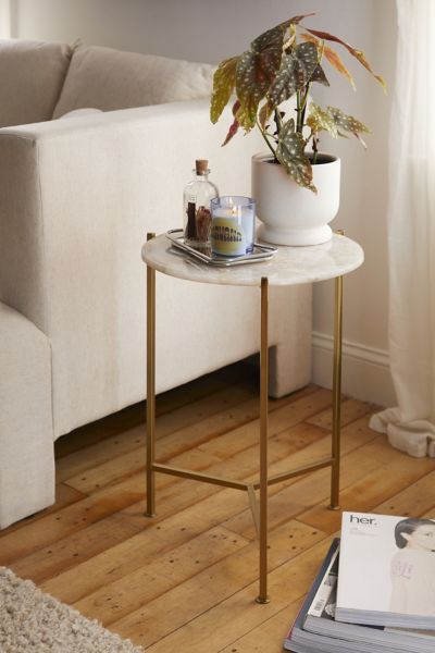 Urban Outfitters Agate Side Table In Gold
