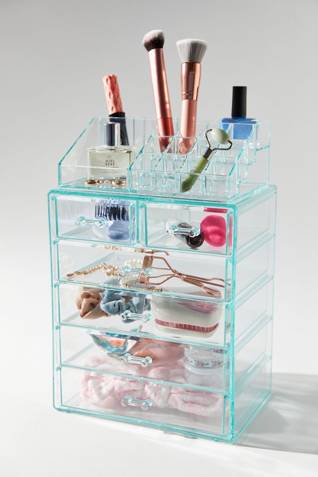 Sorbus Huge Acrylic Makeup Organizer - Extra Large Makeup Case & Display -  Stackable 3 Piece Cosmetic Organizers and Storage Set with Acrylic Drawers