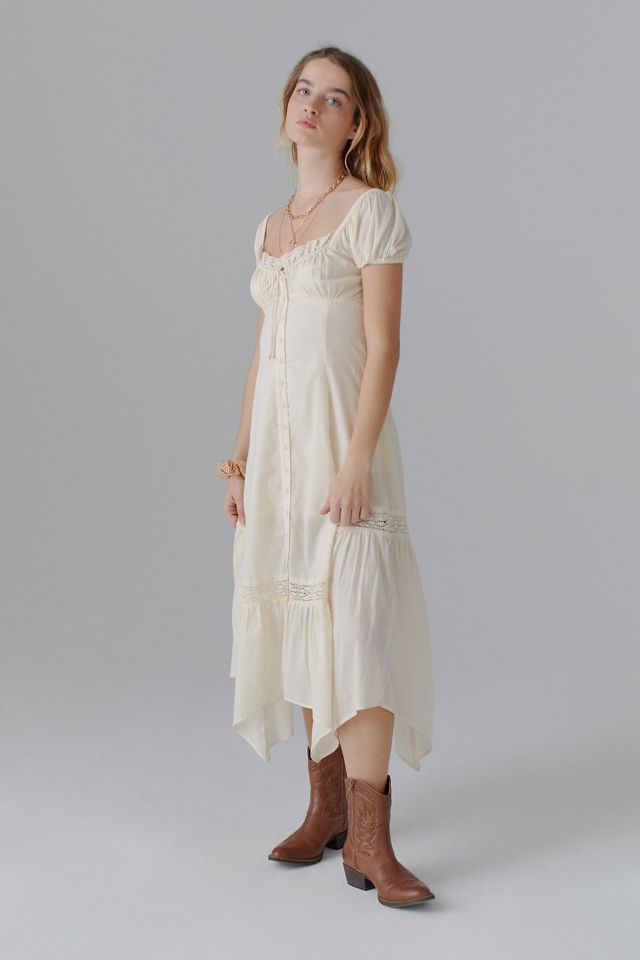 UO Carmen Ruched Midi Dress