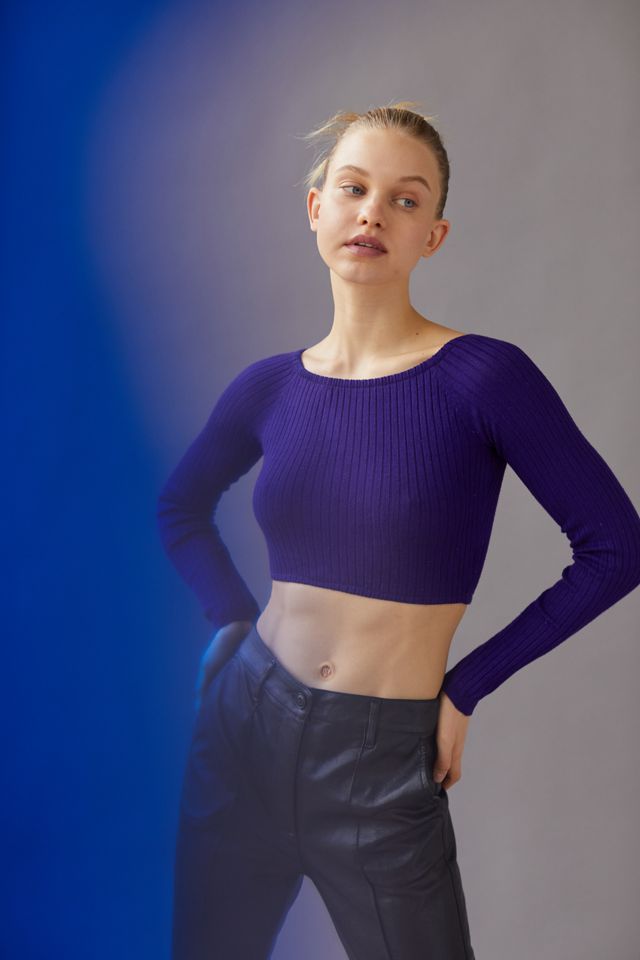 Urban Renewal Remade Cold Shoulder Cropped Ribbed Tee | Urban Outfitters