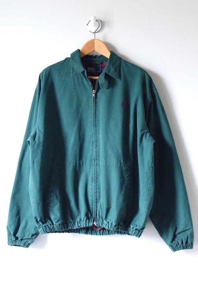Vintage 90s Dark Green Polo Ralph Lauren Twill Jacket | Urban Outfitters