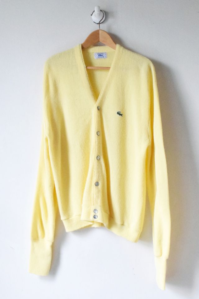 Vintage 90s Izod Lacoste Pale Yellow Cardigan | Urban Outfitters