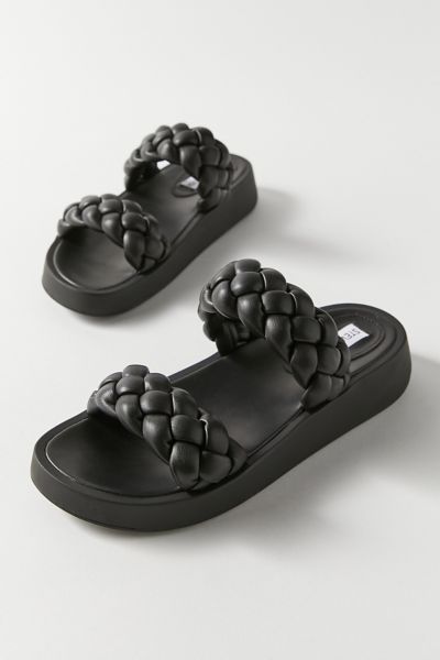 steve madden black braided sandals