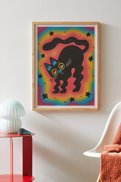 pinkgabbercat Wiggle Cat Art Print | Urban Outfitters