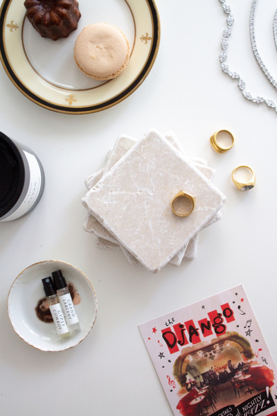 The Parmatile Shop Marble Coaster Set In Roman