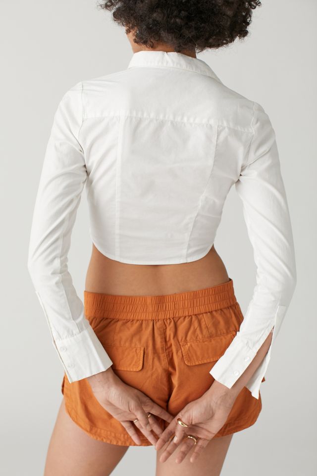 UO Jolie Ruched Button Down Top #1