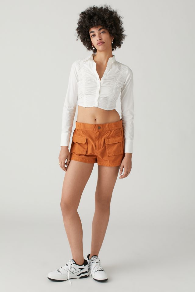 UO Jolie Ruched Button Down Top #2