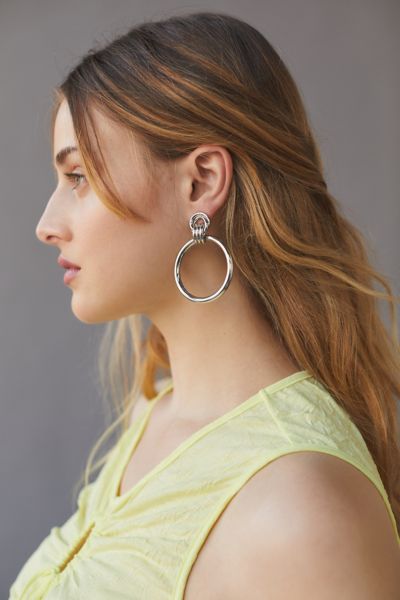 Silver-Tone Metal Hoop-Earrings #LQE1826