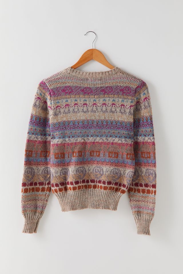 Vintage Pattern Shrunken Sweater #1