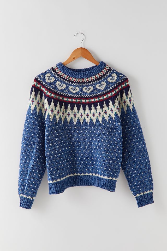 Vintage Woolrich Heart Fair Isle Sweater | Urban Outfitters Canada