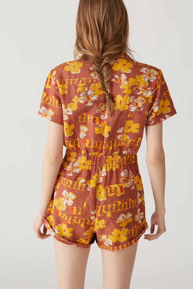 UO Redhook Linen Coverall Romper #1