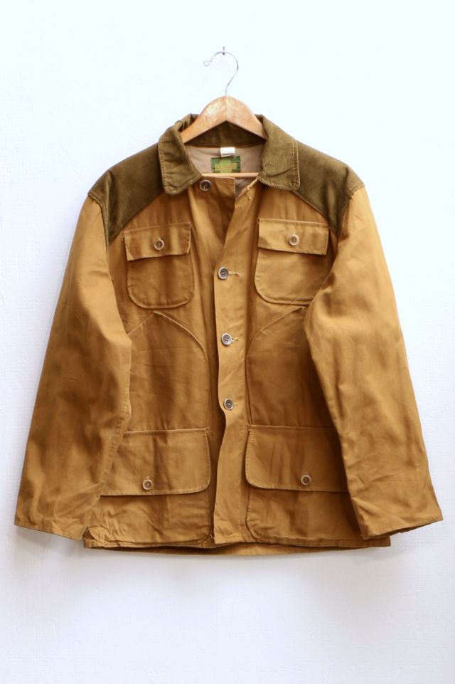 Vintage 1980s Coated Canvas Field Jacket With Corduroy Collar | Urban ...