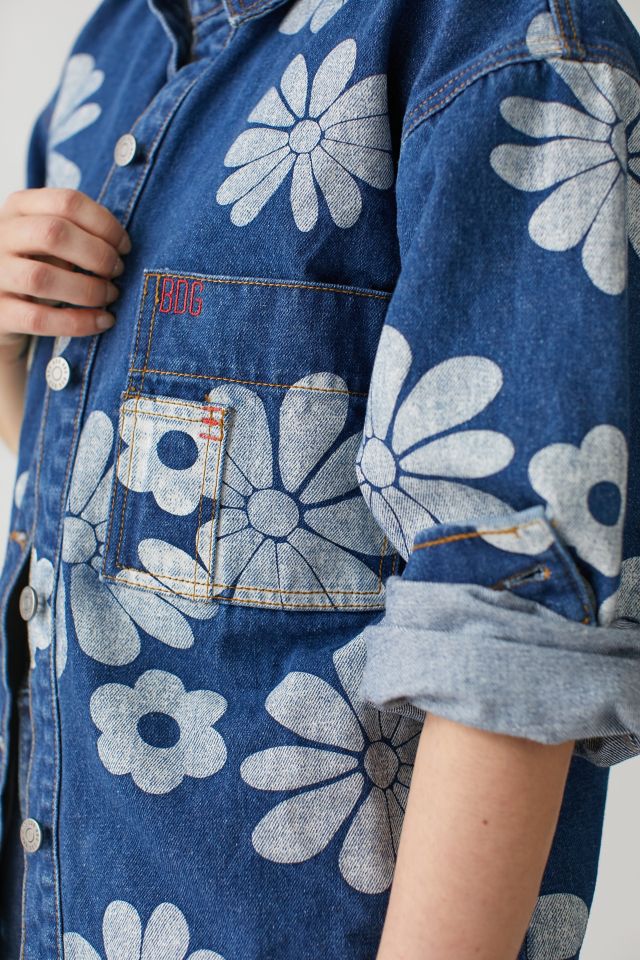 BDG Elissa Denim Printed Shirt Jacket #1