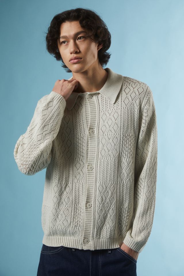 UO Zev Button Down Polo Sweater Urban Outfitters