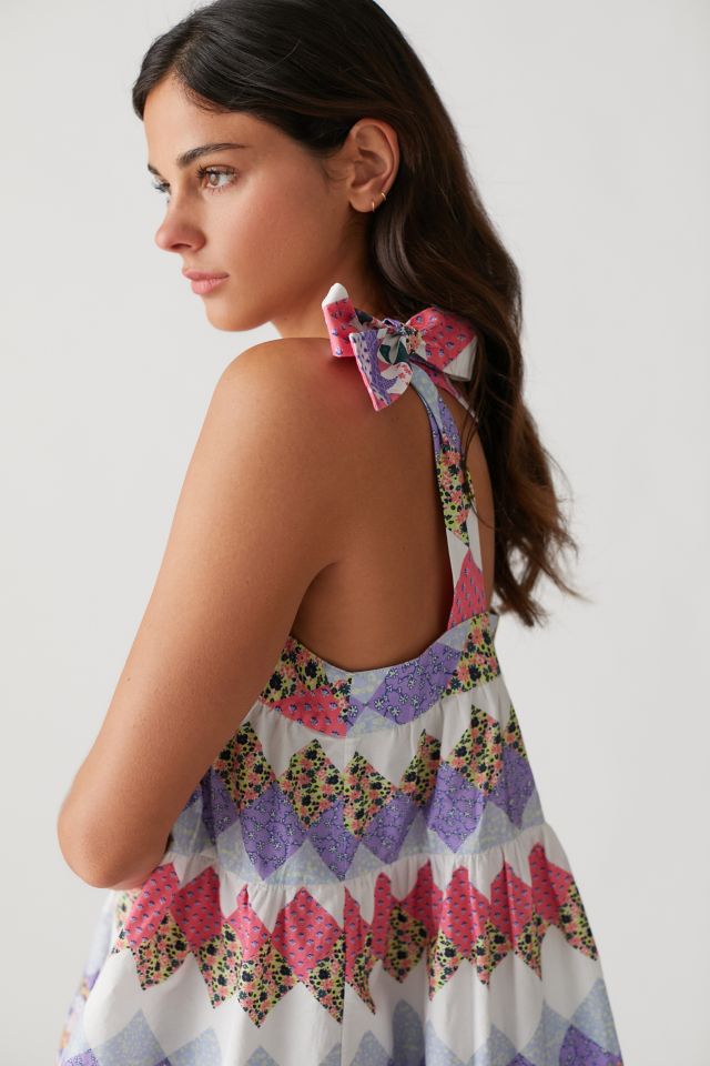 UO Megan Quilt-Print Mini Dress #1