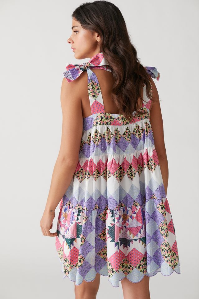 UO Megan Quilt-Print Mini Dress #3
