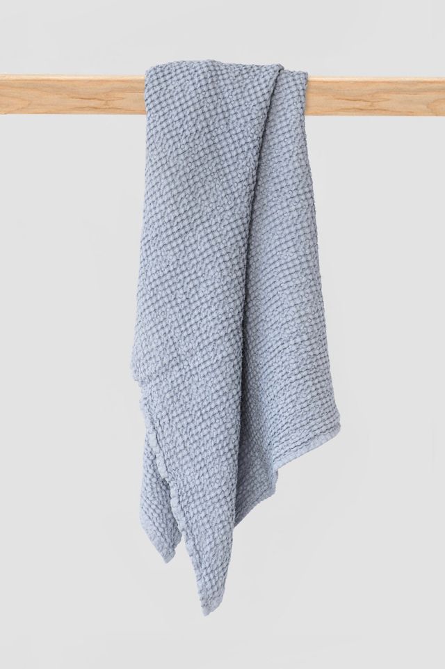 Waffle Weave Bath Towel, Light Grey