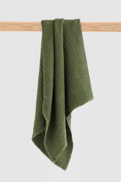 Shop Magiclinen Waffle Bath Towel In Forest Green At Urban Outfitters