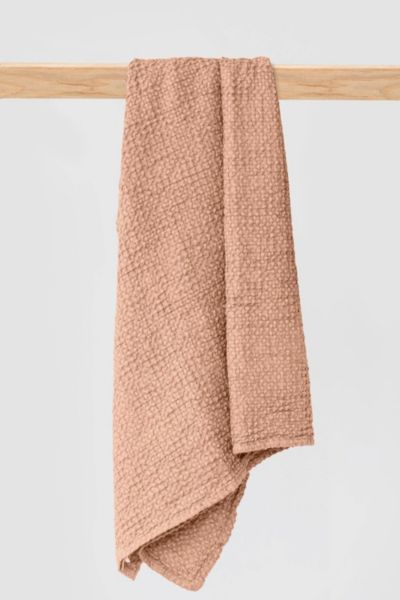 Shop Magiclinen Waffle Bath Towel In Peach At Urban Outfitters
