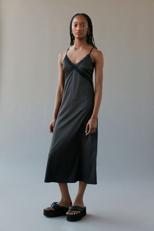 UO Felix Satin Midi Slip Dress #3