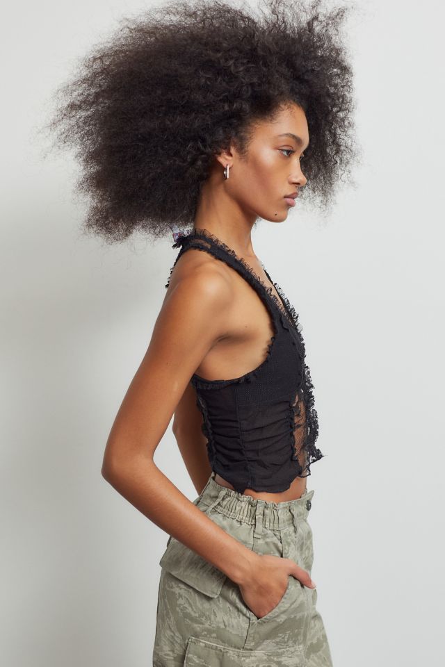 UO Marisol Lace Vest Top | Urban Outfitters New Zealand Official Site