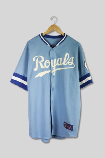 VINTAGE AUTHENTIC KANSAS CITY ROYALS JERSEY 48 XL MAJESTIC BLACK RARE