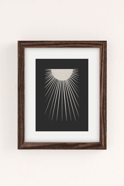 Orara Studio Minimal Moon Art Print In Walnut Wood Frame At Urban Outfitters