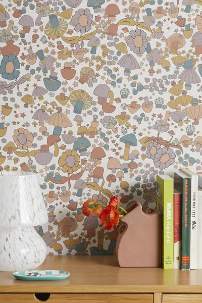 Urban Outfitters Mushroom Removable Wallpaper At  In Multi