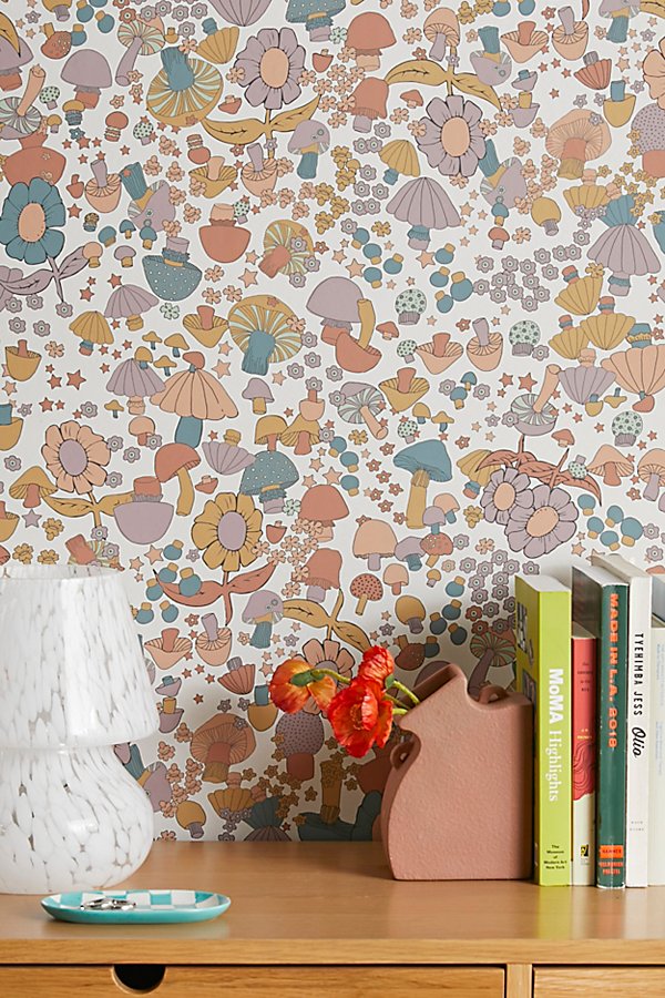 Urban Outfitters Mushroom Removable Wallpaper At  In Multi