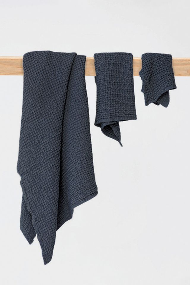 MagicLinen 3-Piece Waffle Towel Set in Dark Gray at Urban Outfitters