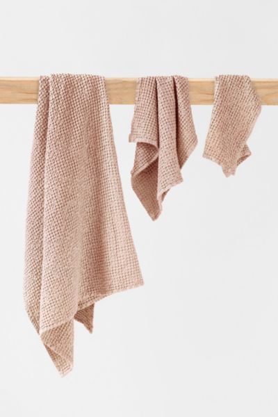 Shop Magiclinen 3-piece Waffle Towel Set In Peach At Urban Outfitters