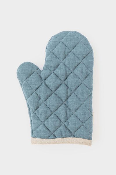 Magiclinen Linen Oven Mitt In Gray Blue