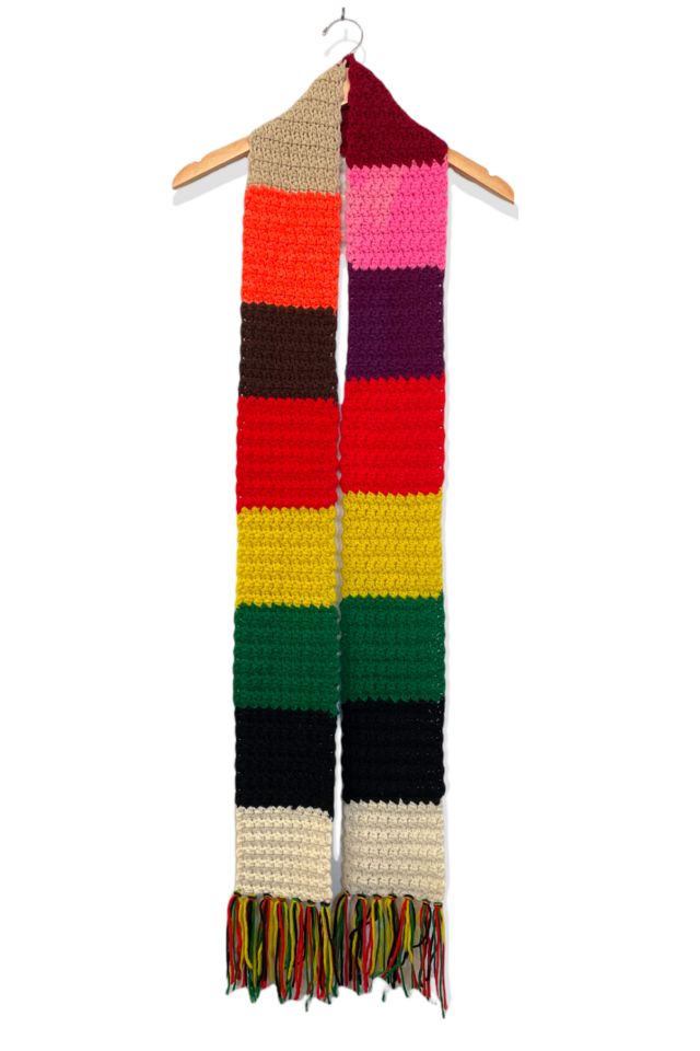 Vintage Color Block Crochet Scarf | Urban Outfitters