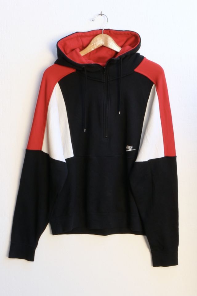 Vintage Nike Color Block Hooded Pullover Quarter Zip Sweatshirt