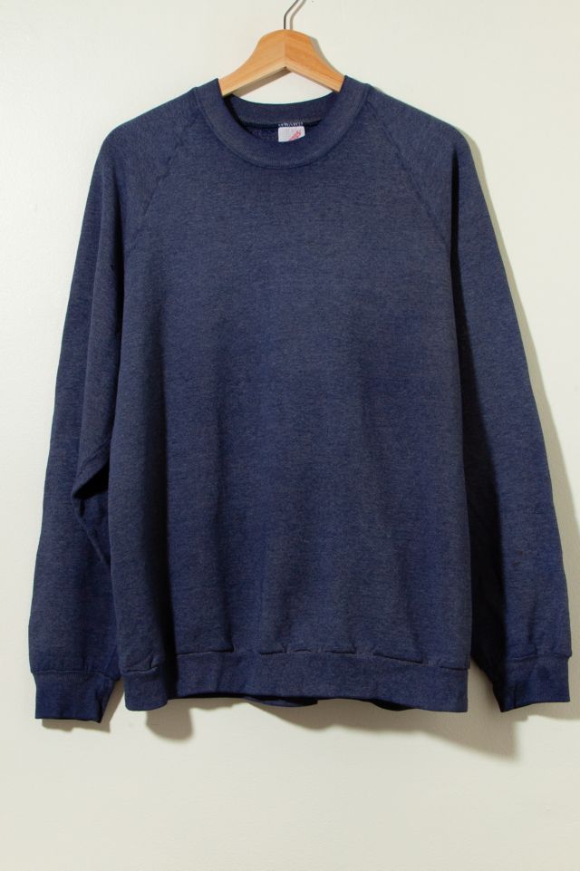 90s Vintage Distressed Blue Gray Raglan Crewneck Sweatshirt Jerzees