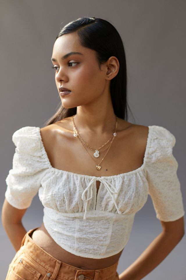UO Amelia Corset Cropped Top | Urban Outfitters Canada