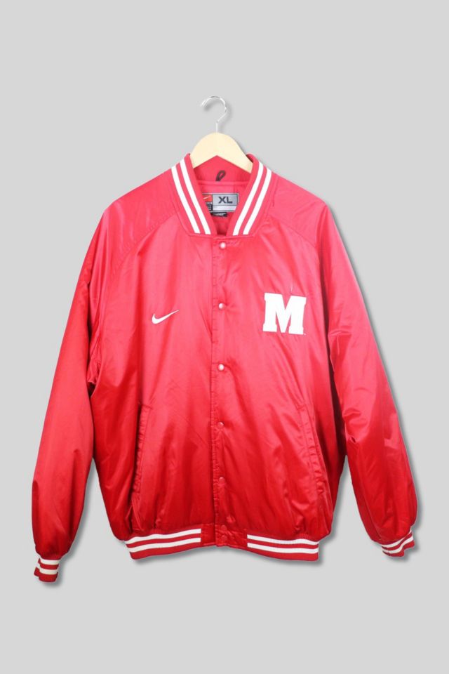 Rare Vintage Nike U of Alabama Letterman Jacket Red Reversible Mini Swoosh,  Bama