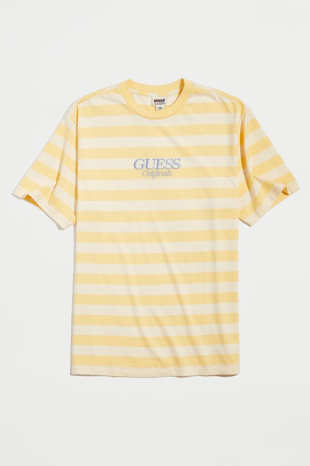 Guess yellow outlet striped shirt