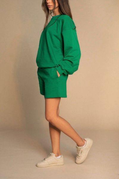 Frankie Collective 100% Organic Cotton Sweatshorts In Green, Women's At Urban Outfitters