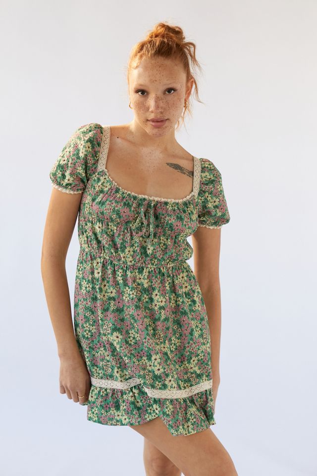 urban outfitters green dress UO Ombre Floral Mesh Maxi 94% polyester 6% elastane Urban Outfitters Uo Ginger Velvet