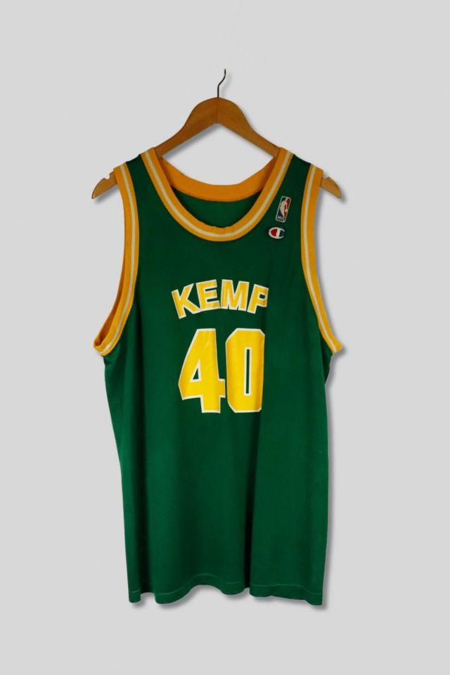 Vintage NBA Seattle Sonics Shawn Kemp Champion Jersey Urban Outfitters