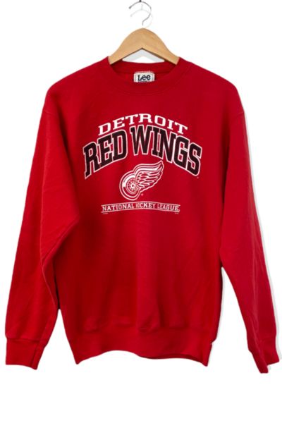 Detroit Red Wings Inspired Vintage Wash Hooded Sweatshirt 