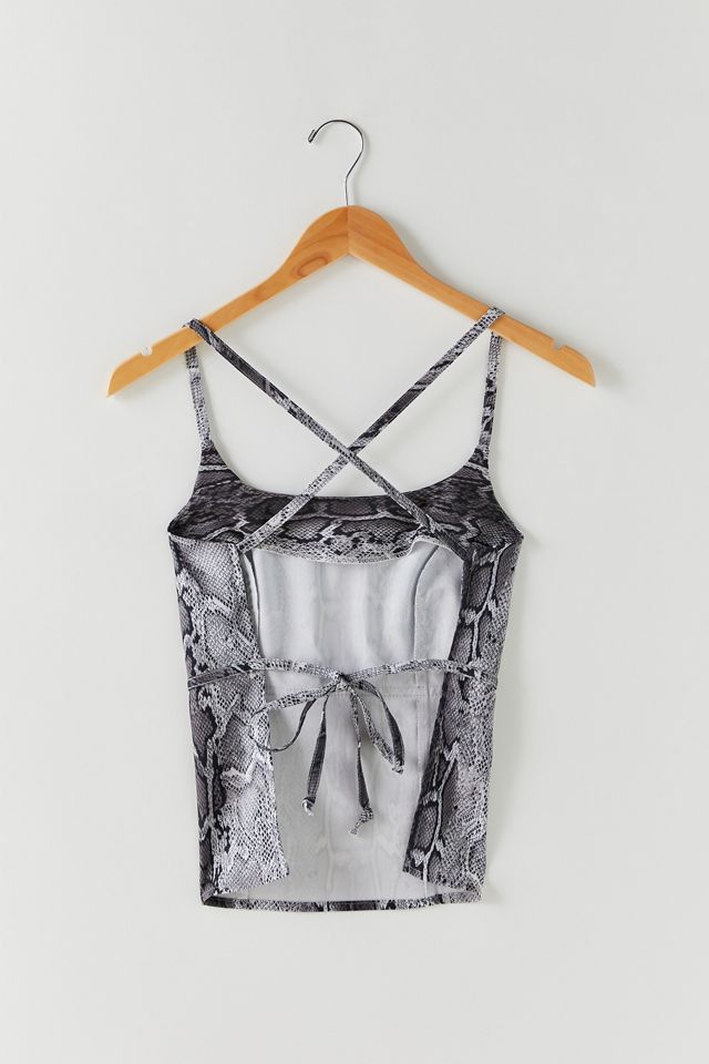 Vintage Snake Print Tie-Back Top | Urban Outfitters
