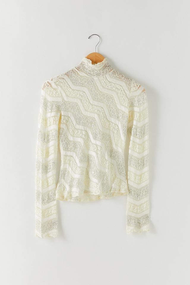 Vintage Lace Turtleneck Top | Urban Outfitters