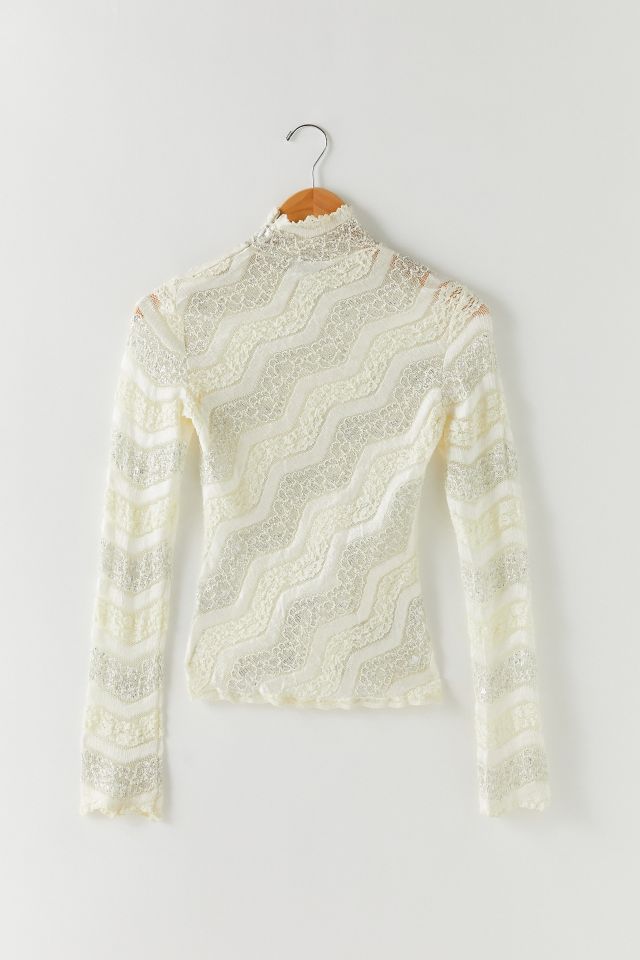 Vintage Lace Turtleneck Top #1