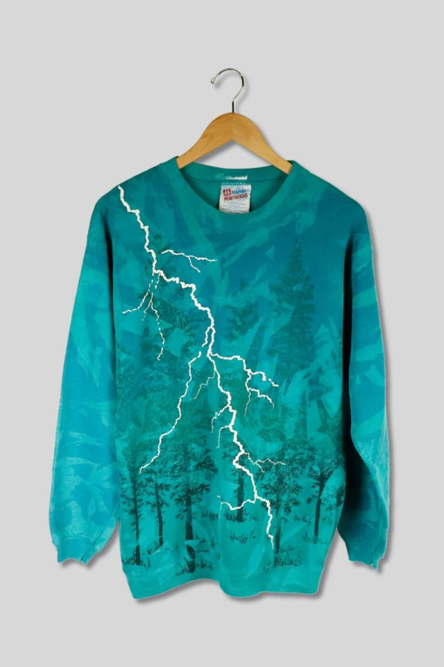 Perseus Prestigefyldte Bugt Vintage Lighning Nature AOP Crewneck Sweatshirt | Urban Outfitters