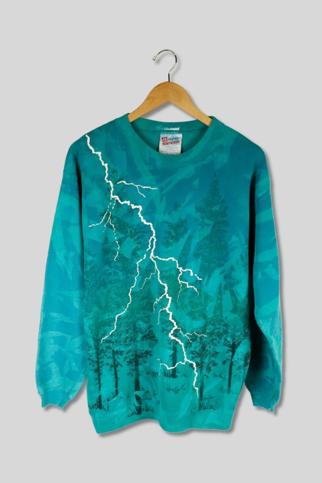 Vintage Lighning AOP Crewneck | Urban Outfitters